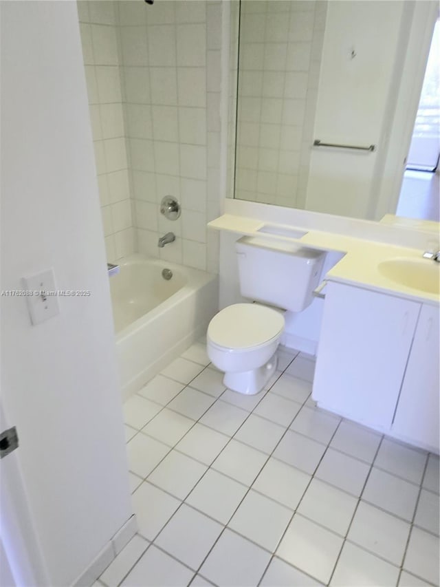 3300 NE 191st St Unit 609, Aventura, FL 33180 - bathroom featuring tub / shower combination, toilet, vanity, and tile patterned flooring