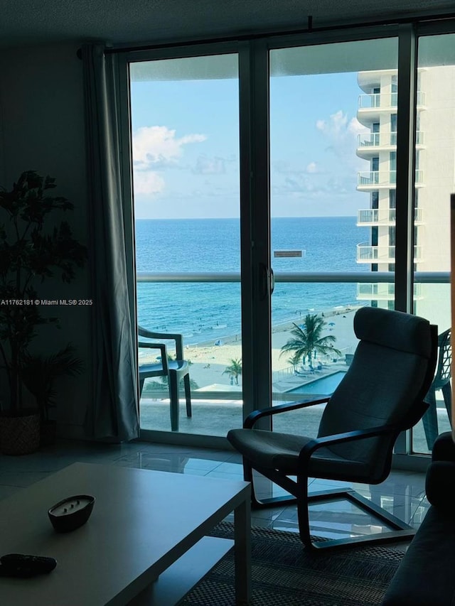 balcony with a water view