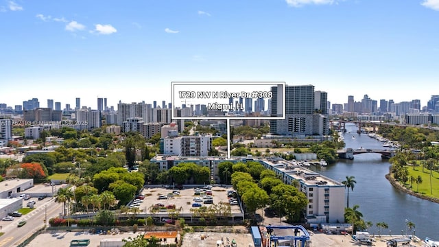 view of city with a water view