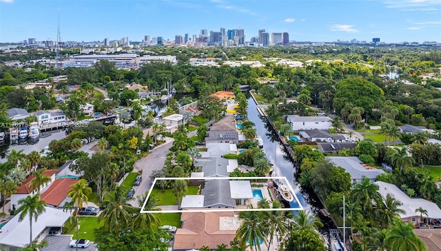 aerial view featuring a view of city