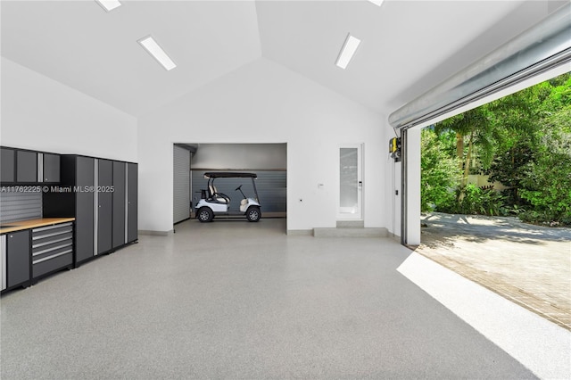 garage with baseboards