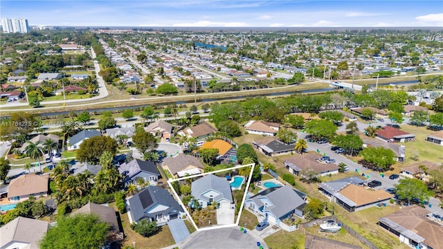 bird's eye view with a residential view