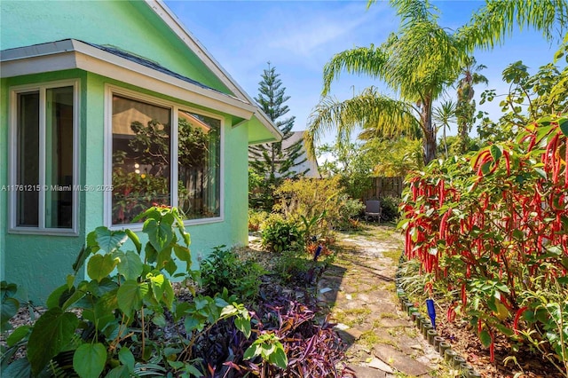 view of yard with fence