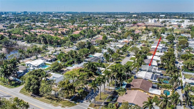 drone / aerial view featuring a residential view