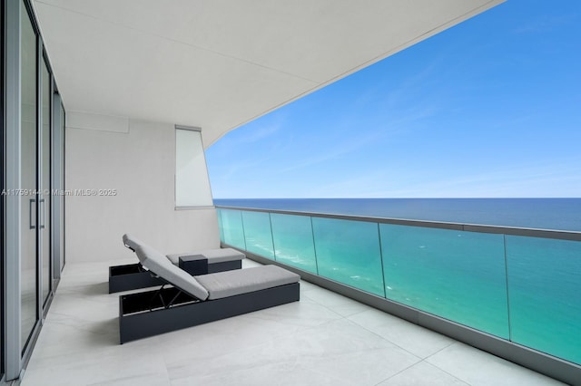 balcony with a water view