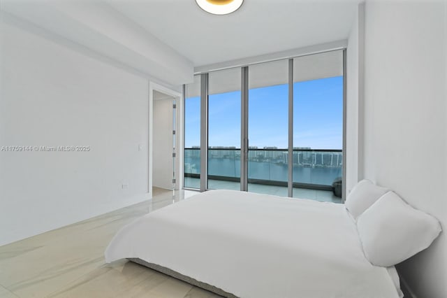 bedroom with expansive windows