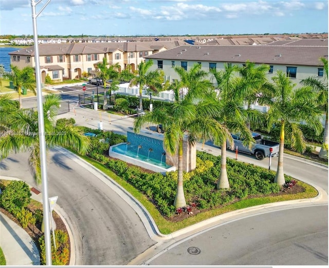 aerial view with a residential view