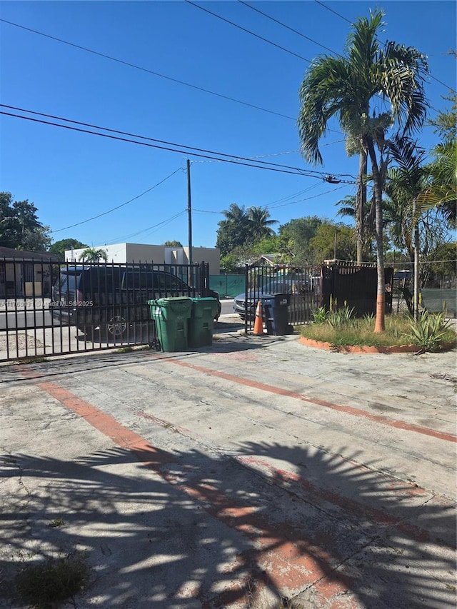 view of street featuring a gate