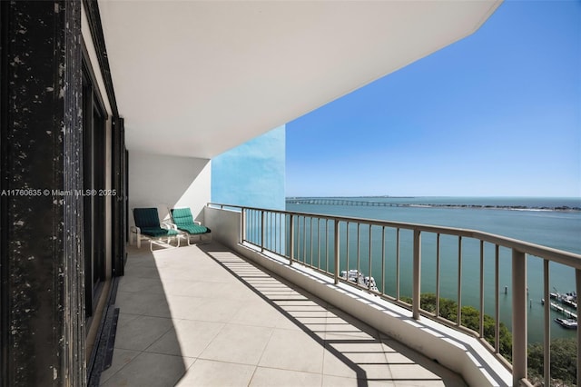 balcony with a water view