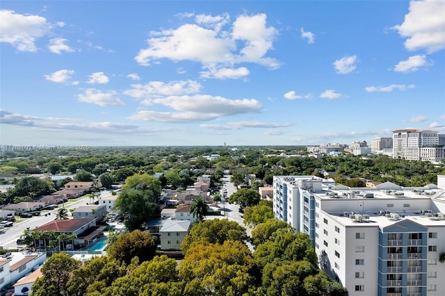 bird's eye view with a view of city