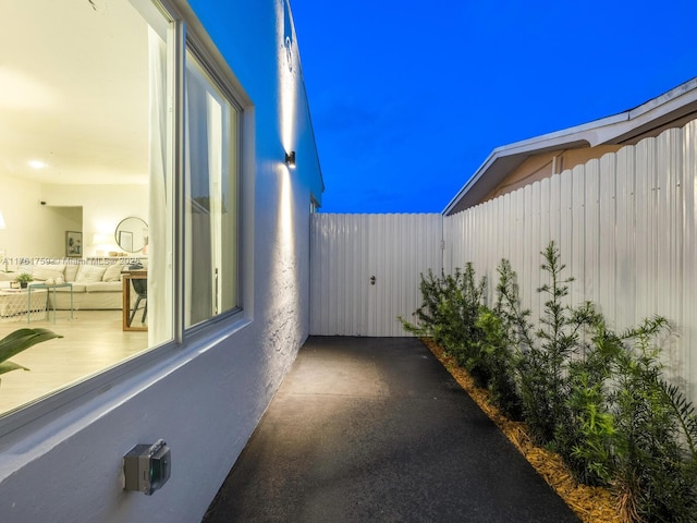 view of patio featuring fence