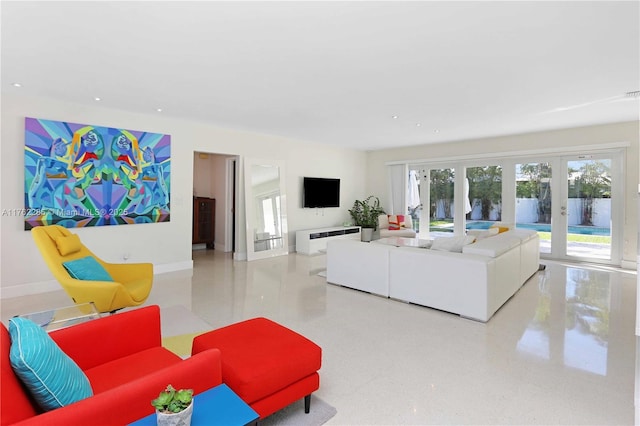 952 Hollywood Blvd, Hollywood, FL 33019 - living area featuring french doors and baseboards