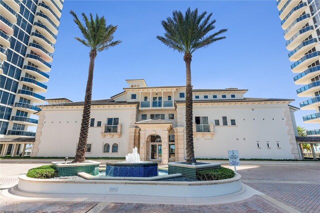 exterior space with stucco siding