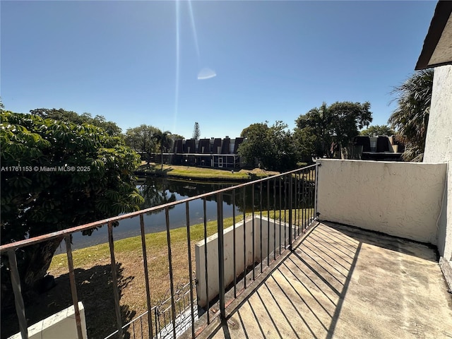 balcony with a water view