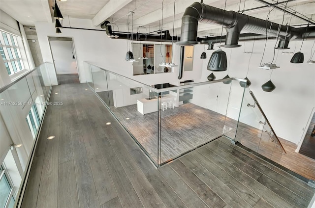 interior space with hardwood / wood-style flooring