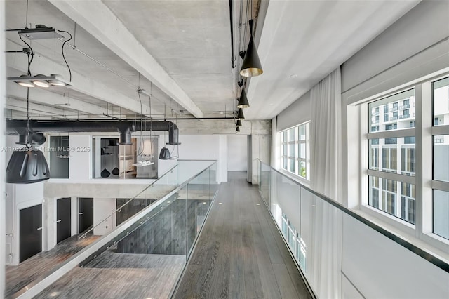 hall featuring wood finished floors
