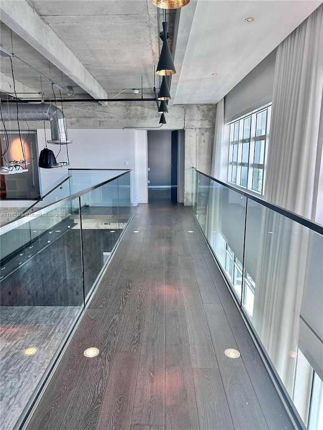 hallway featuring wood finished floors