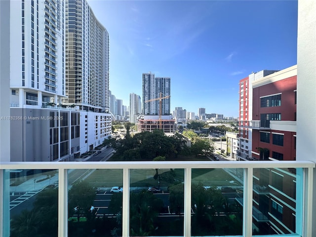 balcony with a city view