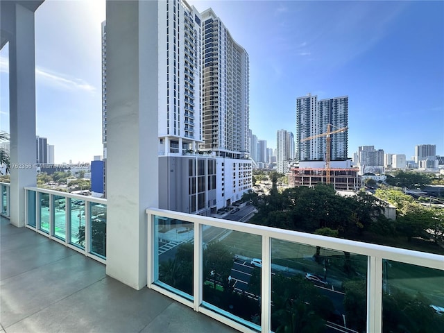 balcony featuring a view of city