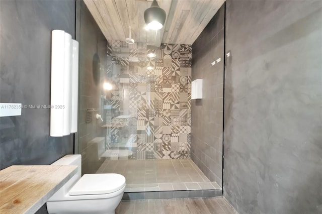 full bath featuring toilet and a walk in shower
