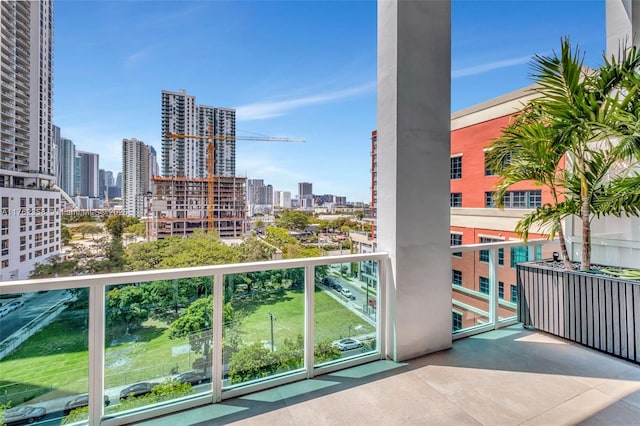 balcony with a view of city