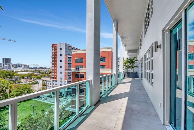 balcony with a view of city