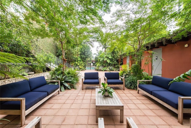 view of patio / terrace featuring an outdoor hangout area