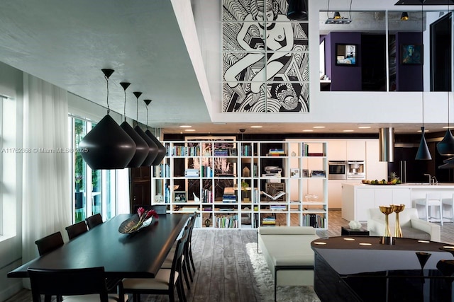 interior space with wood finished floors