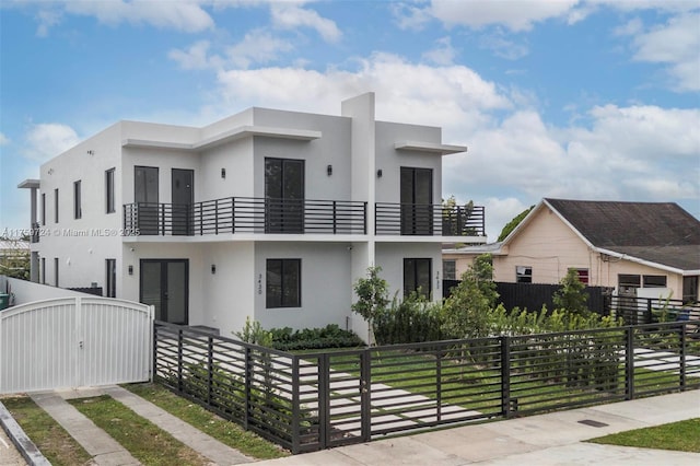 view of property featuring a fenced front yard