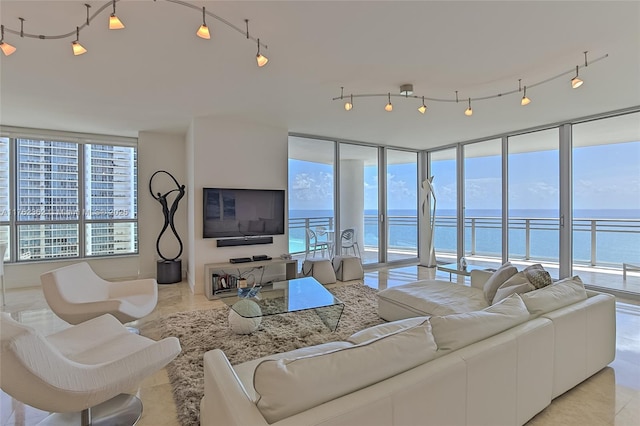 living area with a wealth of natural light and expansive windows