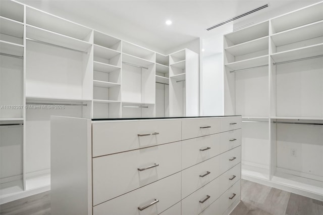 spacious closet with light wood-style flooring