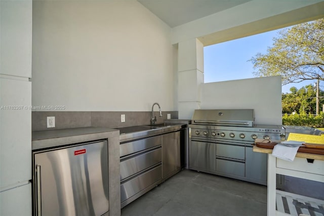 view of patio / terrace with a sink and an outdoor kitchen