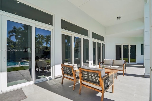 view of patio with an outdoor hangout area