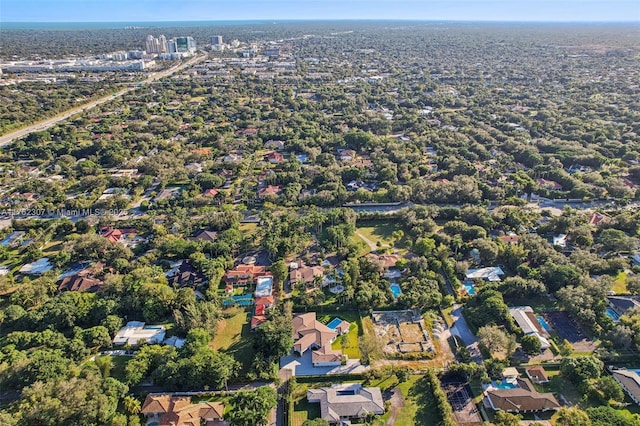 aerial view with a residential view