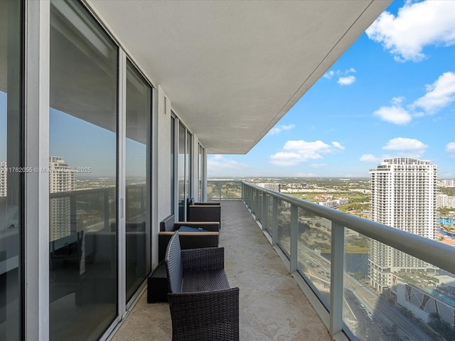 balcony featuring a city view