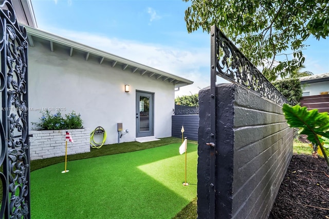 view of yard featuring fence