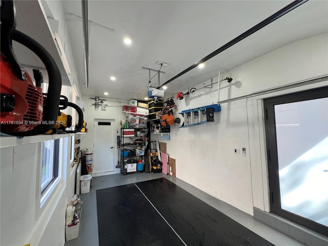 garage featuring a garage door opener