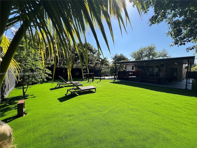 view of yard featuring a patio area