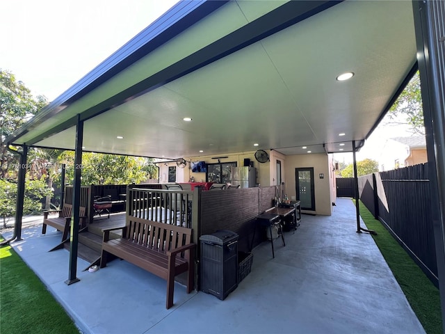 view of patio with a fenced backyard