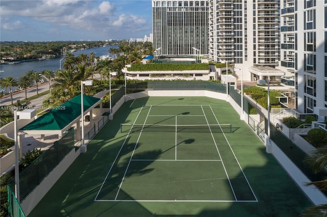 4775 Collins Ave Unit 4005, Miami Beach, FL 33140 - view of home's community featuring a tennis court and a water view