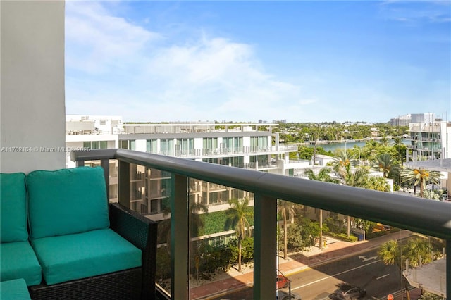 balcony with a water view