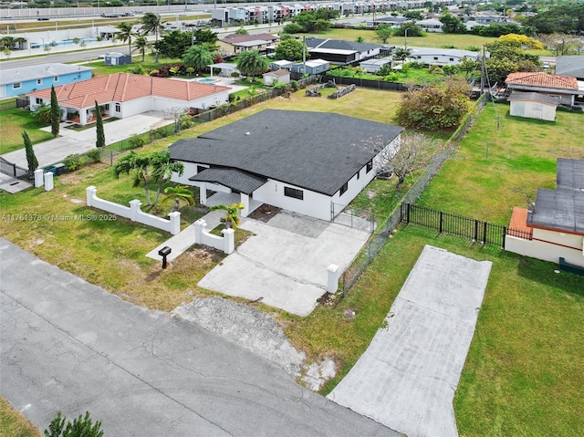 aerial view with a residential view