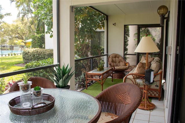 view of sunroom