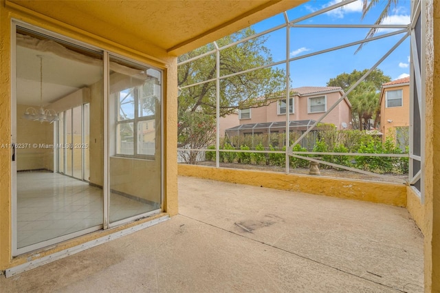 view of unfurnished sunroom