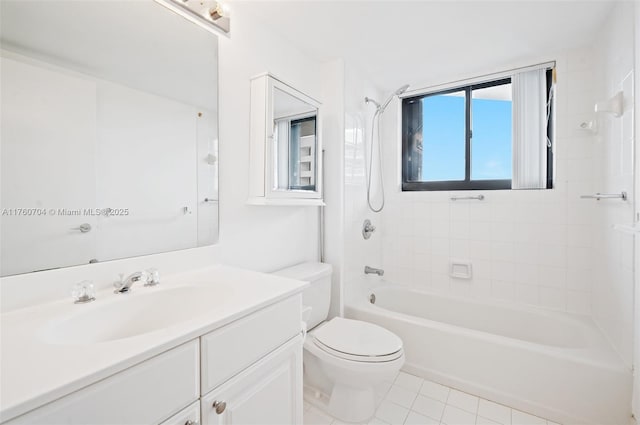 3600 Yacht Club Dr Unit 1102, Aventura, FL 33180 - bathroom featuring tile patterned floors, bathing tub / shower combination, toilet, and vanity