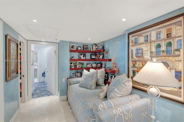 sitting room featuring recessed lighting