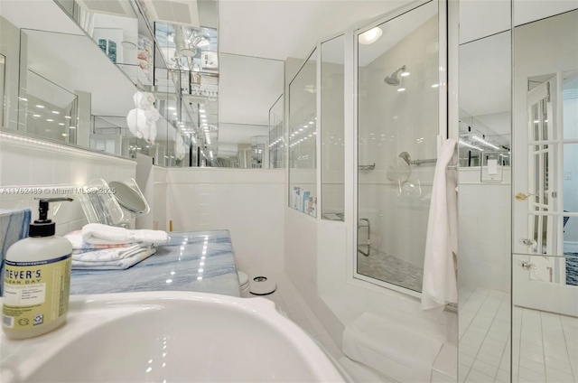 full bath with a stall shower