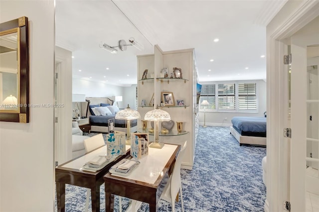 interior space with recessed lighting and baseboards