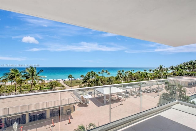 balcony with a water view