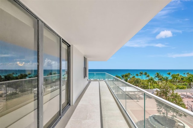 balcony with a water view